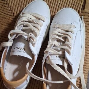 Soludos White and Tan Sneakers
